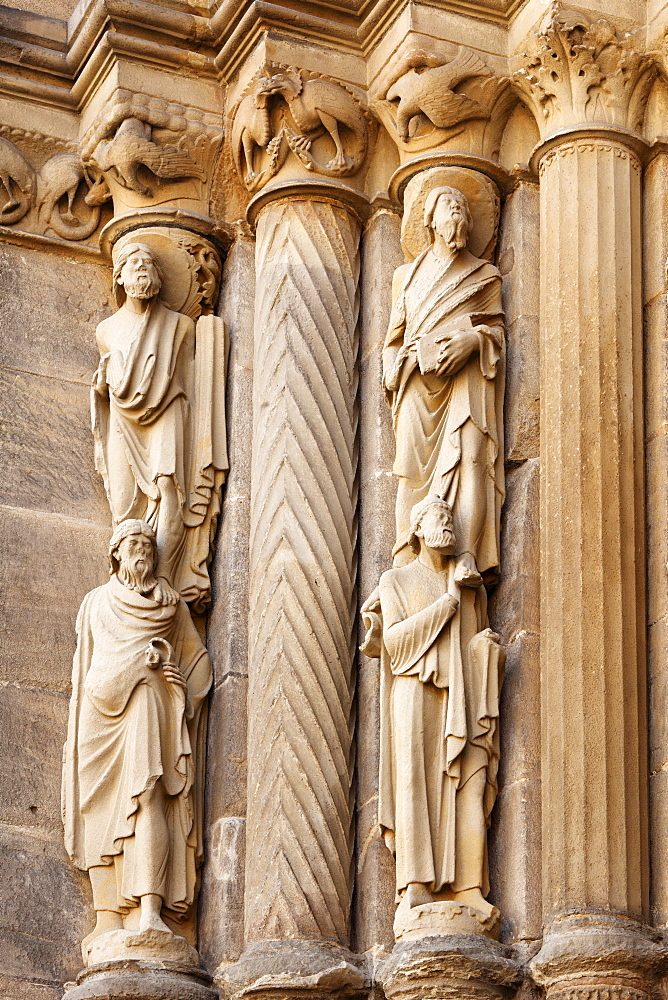 Detail of the Fuerstenportal, Prince's Portal, Bamberger Dom cathedral, Bamberg, Upper Franconia, Franconia, Bavaria, Germany, Europe