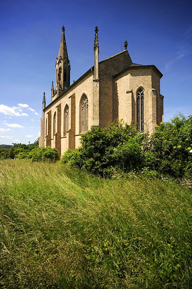 Protestant mountain church in Waldboeckelheim, Rhineland-Palatinate, Germany, Europe