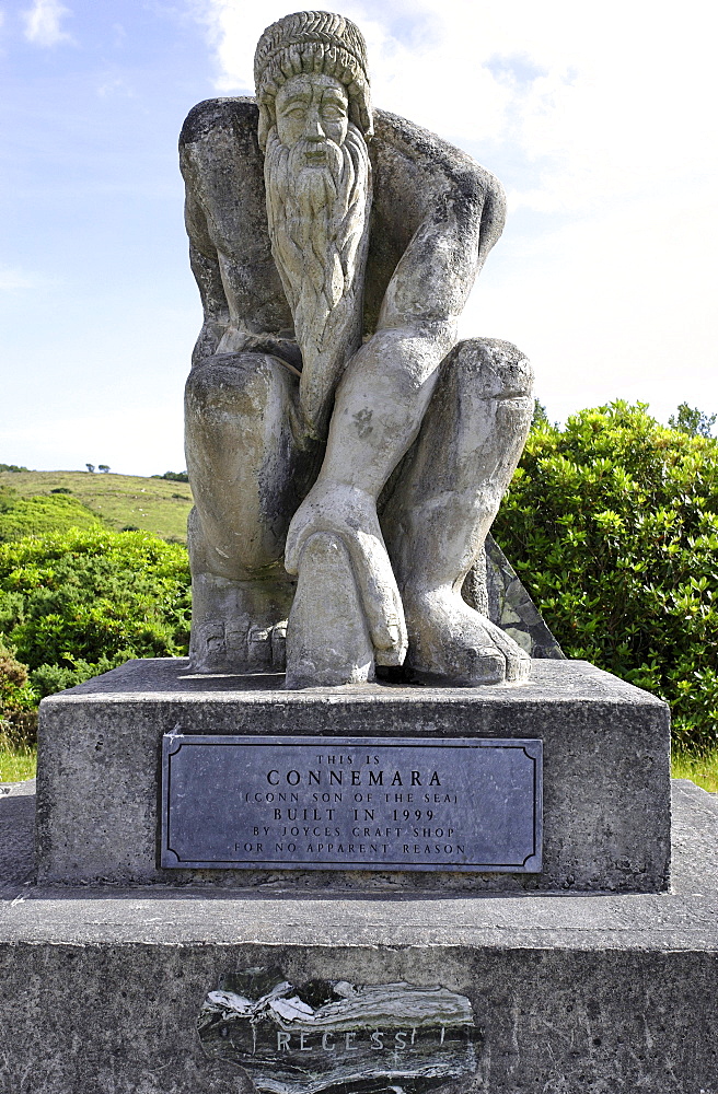 Monument for Connemara, Conn son of the sea, Recess, Connemara, Republic of Ireland, Europe