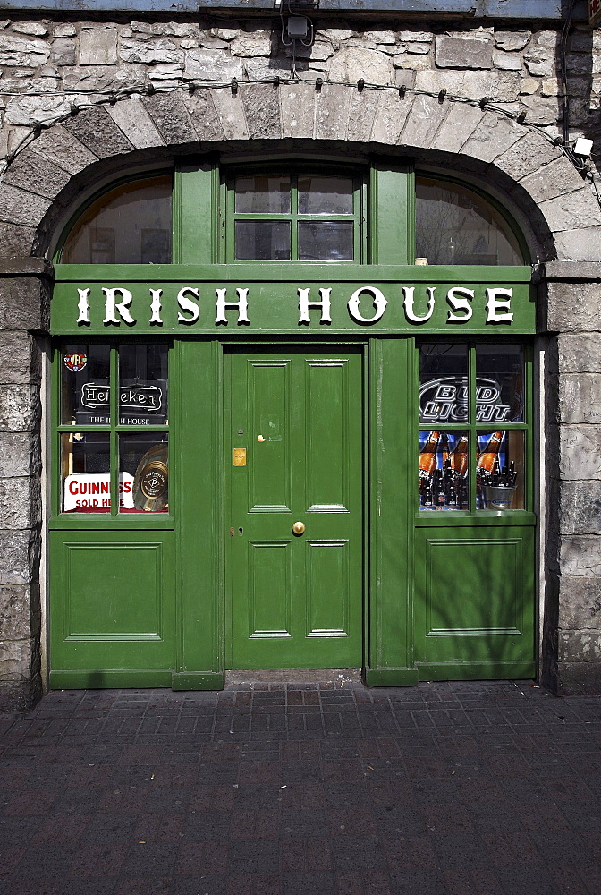 Entrance door to the Irish House, Castlebar, County Mayo, Republic of Ireland, Europe