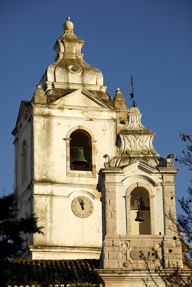 Towers of the Church of Santo Antonio in Lagos, Algarve, Portugal, Europe