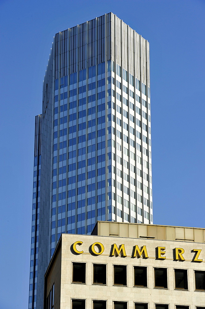 Commerzbank Tower, Eurotower, European Central Bank, ECB, Financial District, Frankfurt am Main, Hesse, Germany, Europe