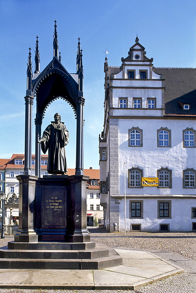 Luther memorial, city hall, Lutherstadt Wittenberg, Saxony-Anhalt, Germany, Europe