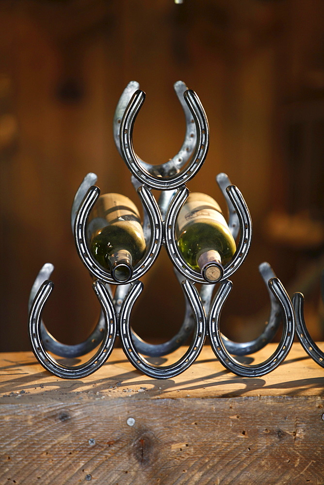 Wrought-iron work, blacksmith, horse shoes, in the historic Columbia State Park, California, USA