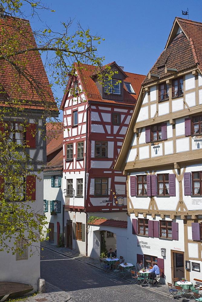 Guild hall of the sailors in the fisherman and tanner district, today a restaurant, Fischerviertel district, Ulm, Baden-Wuerttemberg, Germany, Europe