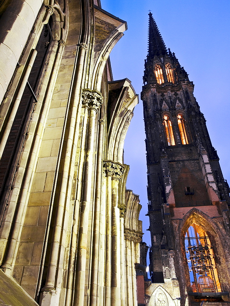 Ruins of the main church St. Nikolai, Hanseatic City of Hamburg, Germany, Europe