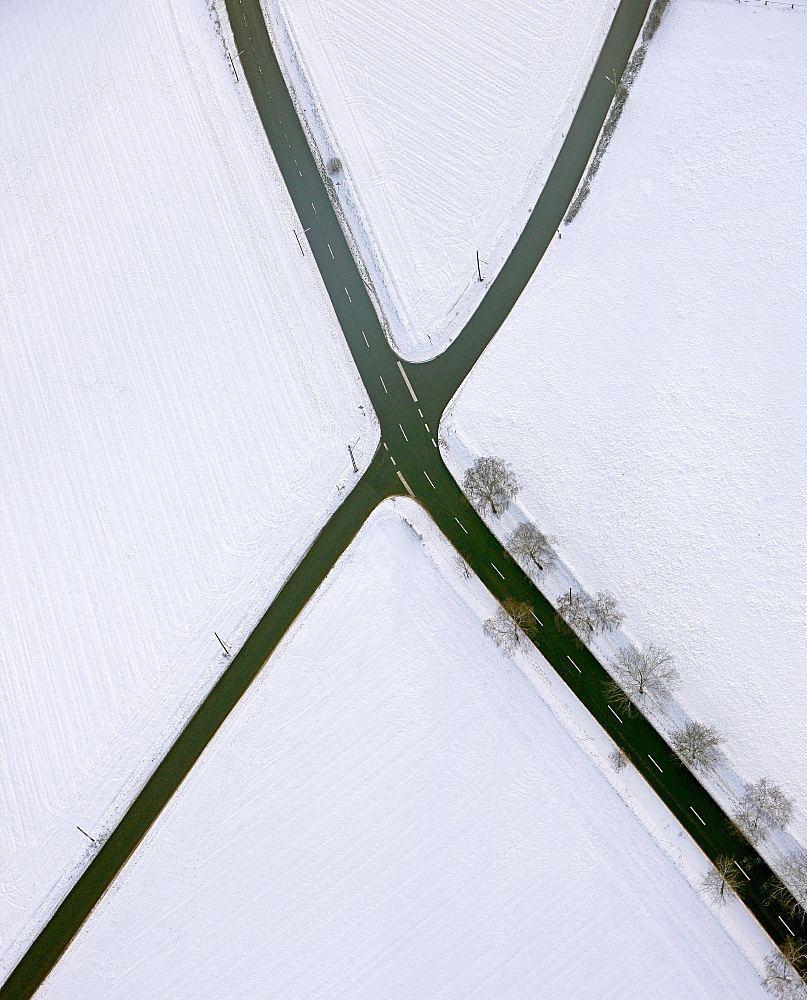 Aerial view, street intersection, Surkenstrasse, Haarstrasse, Stiepel, Bochum, Ruhrgebiet region, North Rhine-Westphalia, Germany, Europe