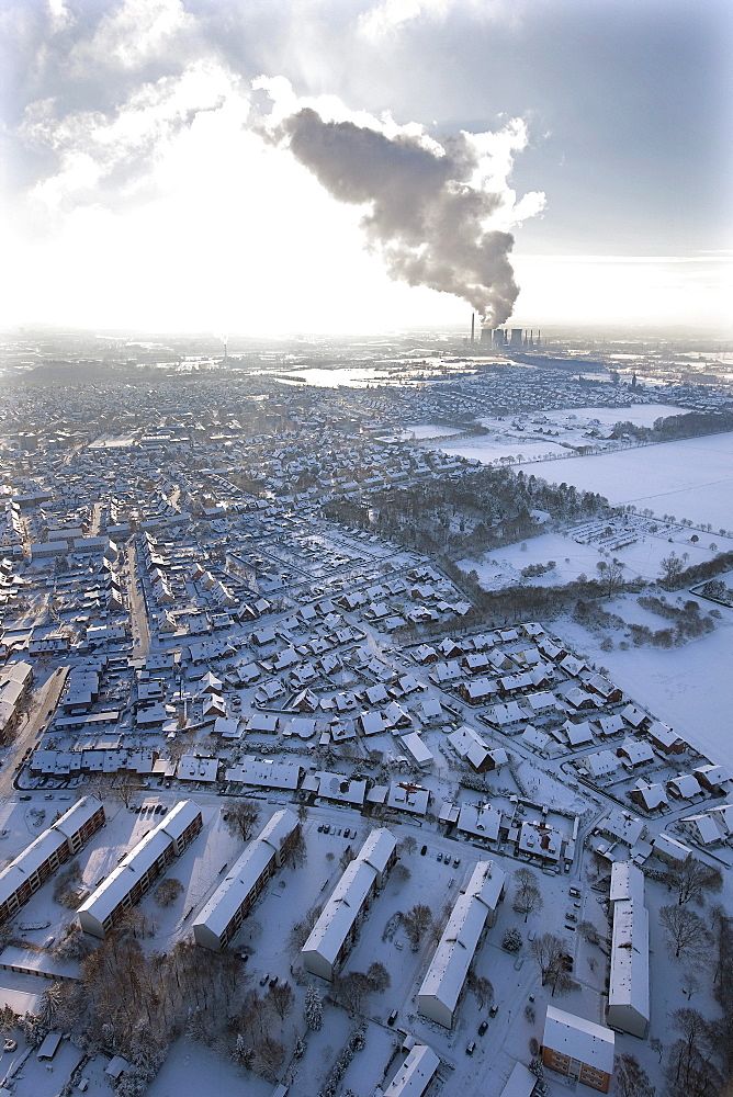 Aerial view, Gersteinwerk power plant, Hamm, Ruhr area, North Rhine-Westphalia, Germany, Europe