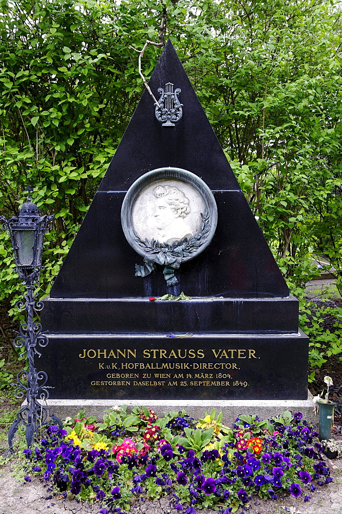 Grave of Johann Strauss, the Father, Wiener Zentralfriedhof, Vienna's central cemetery, honorary grave, Vienna, Austria, Europe