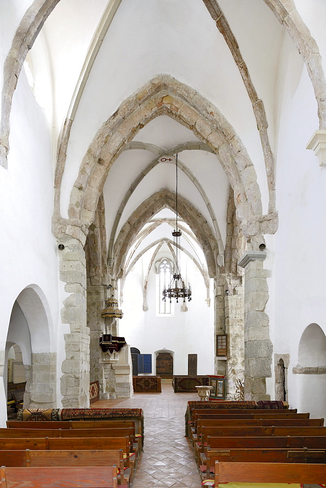 Interior, Fortified Church of Prejmer, UNESCO World Heritage Site, Romania, Europe