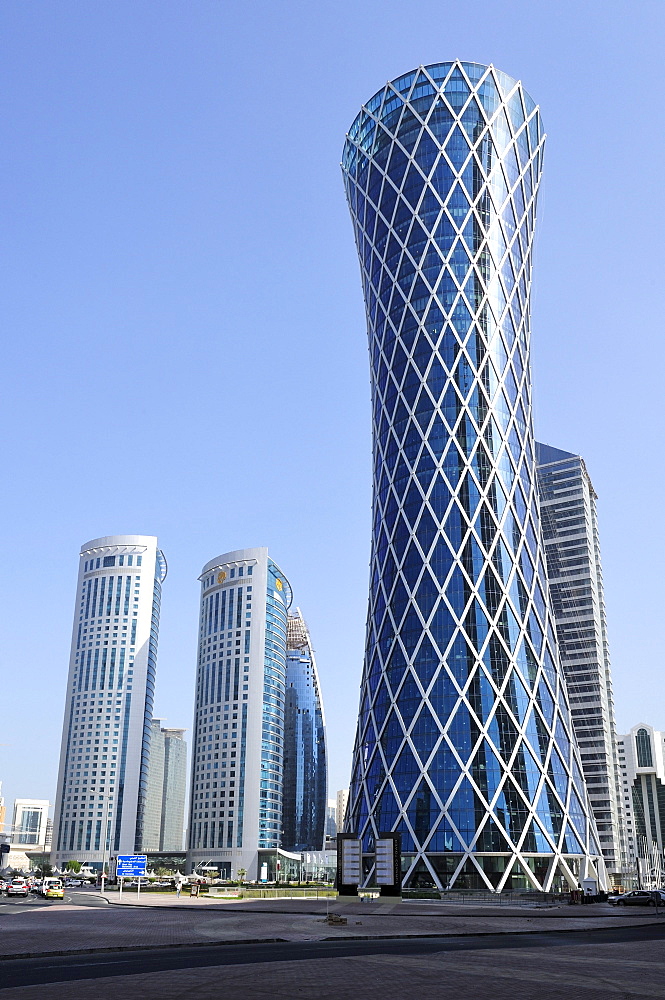 Tornado Tower, Majlis Al Taawon Street, Doha, Qatar, Arabian Peninsula, Persian Gulf, Middle East, Asia