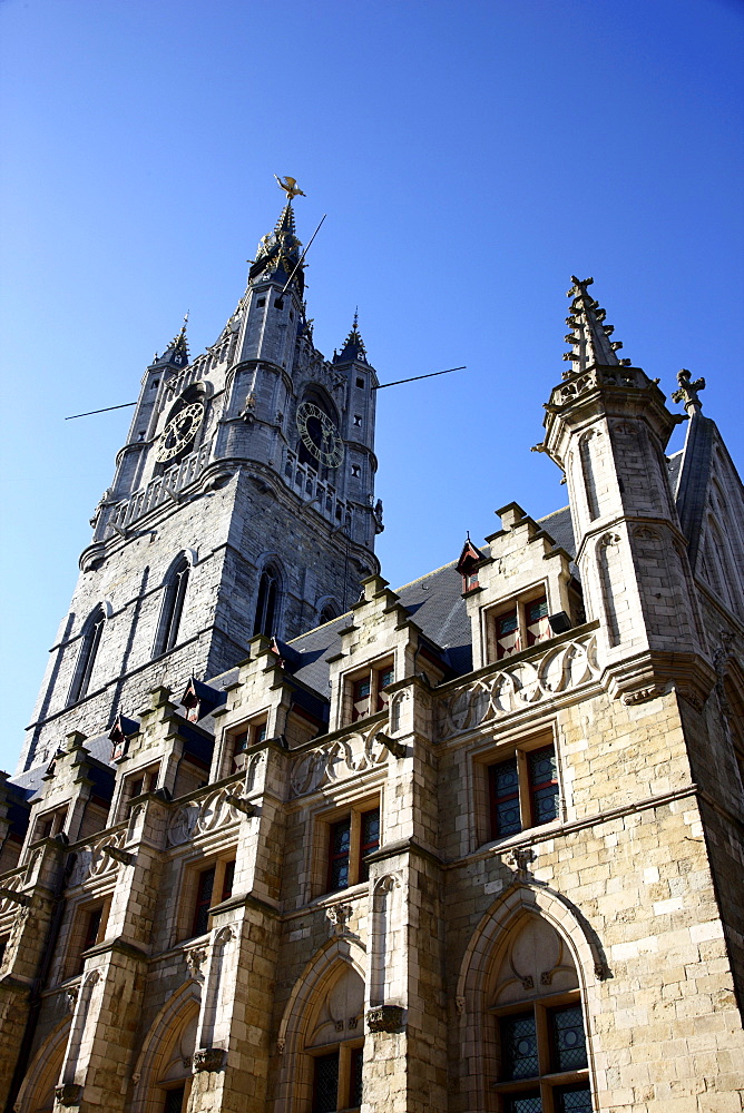 Belfry of Ghent, a medieval tower, historic district, Ghent, East Flanders, Belgium, Europe