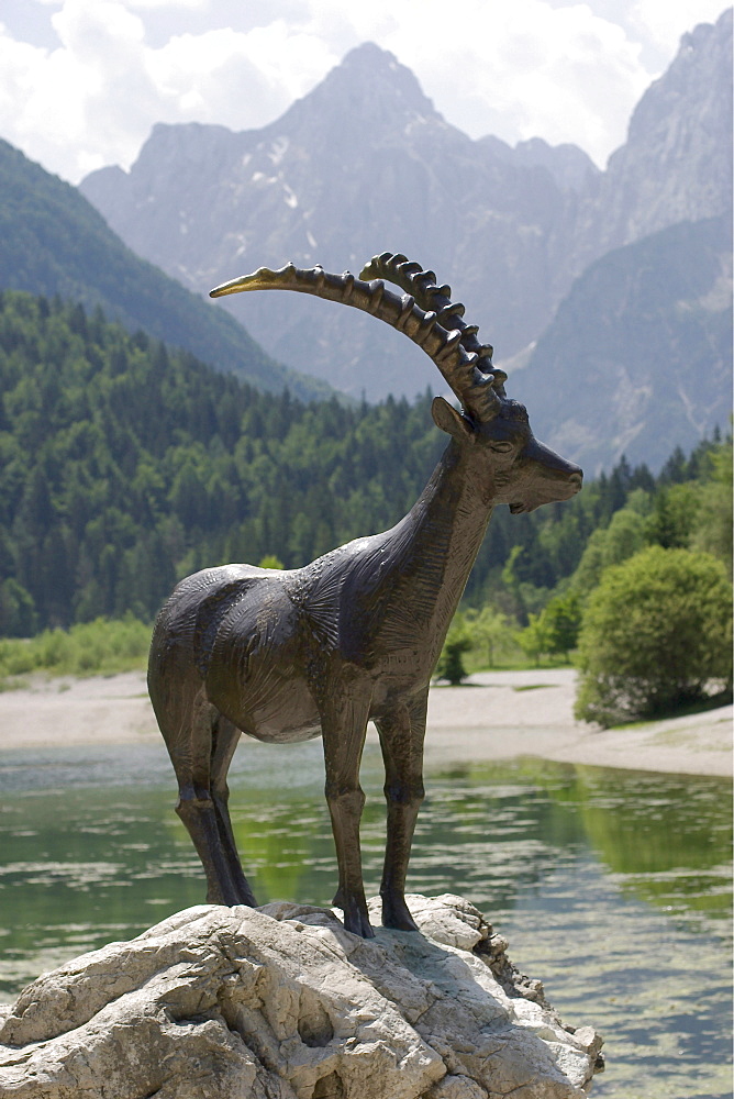 Capricorn sculpture at Lake Jasna near Kranjska Gora - Slovenia