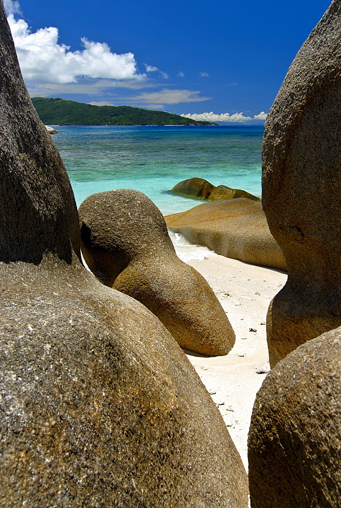 Granite rocks on the Ile de Coco, Seychelles, Africa