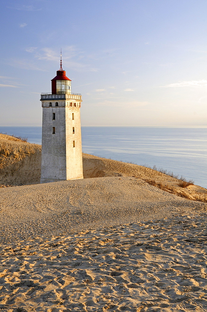 Old lighthouse on Rubjerg Knude, a wandering dune in Denmark, Europe