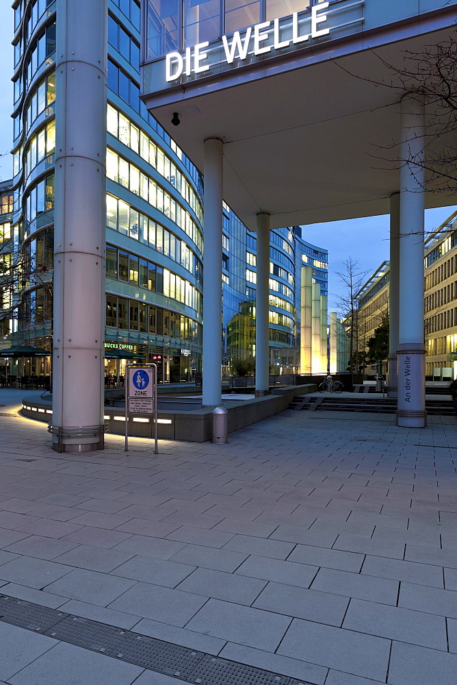 The Frankfurter Welle, a wave-shaped modern office building, designed by the architects JSK, Westend-Sued, Frankfurt am Main, Hesse, Germany, Europe