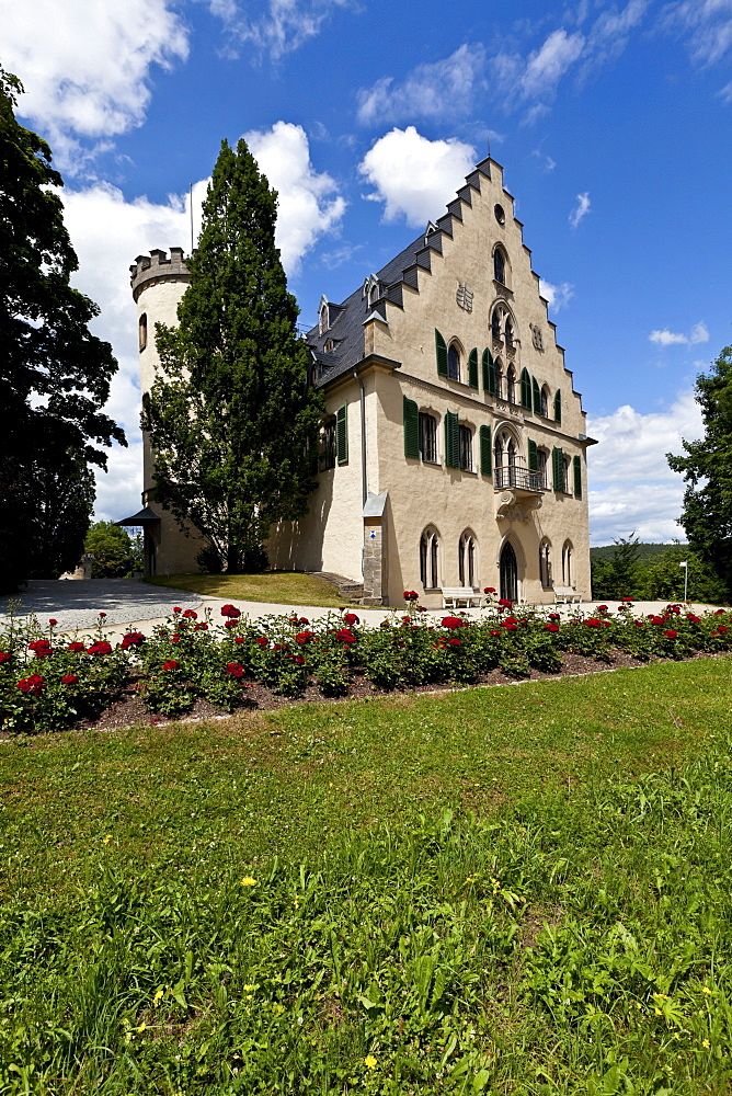 Schloss Rosenau Palace with park, Coburg, Upper Franconia, Bavaria, Germany, Europe