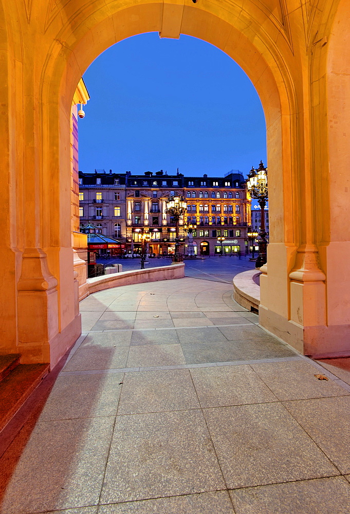 View from Alte Oper Frankfurt, old opera house, across Opernplatz Square, Frankfurt am Main, Hesse, Germany, Europe