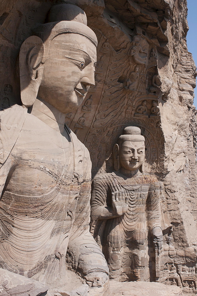 Yungang Grottoes, early Buddhist cave temples, Unesco World Heritage Site, Shanxi, China, Asia