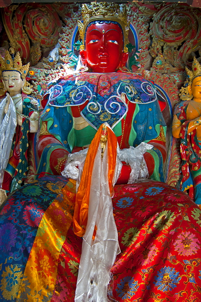 Buddha in the Kumbum of Gyantse Monastery, Gyantse, Tibet, Asia