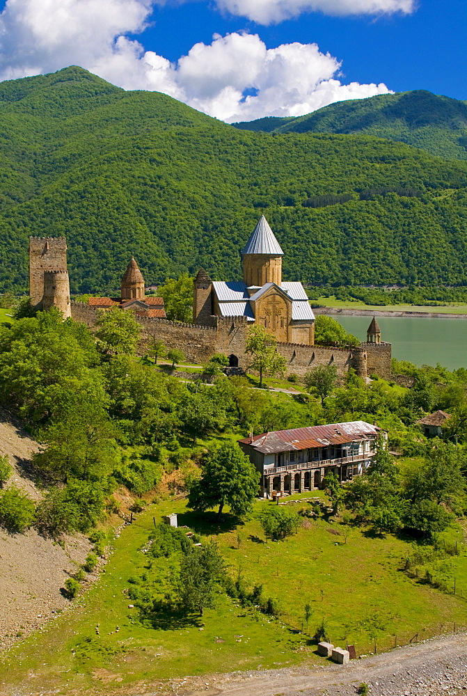 Fortress monastery, Alaverdi Monastery, Kakheti, Georgia, Caucasus