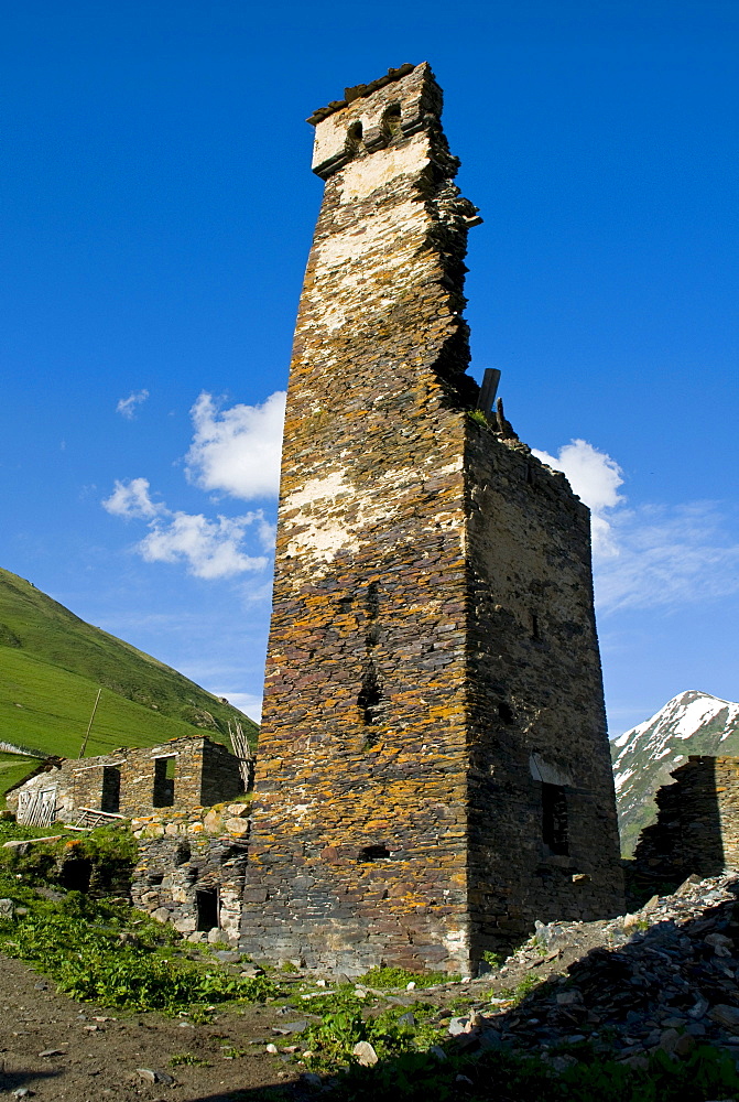 Historic mountain village of Ushguli, UNESCO World Heritage site, Svaneti province, Georgia, Middle East