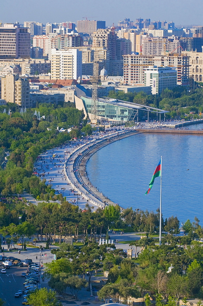 View of the coast of Baku, Baku Bay, Azerbaijan, Middle East