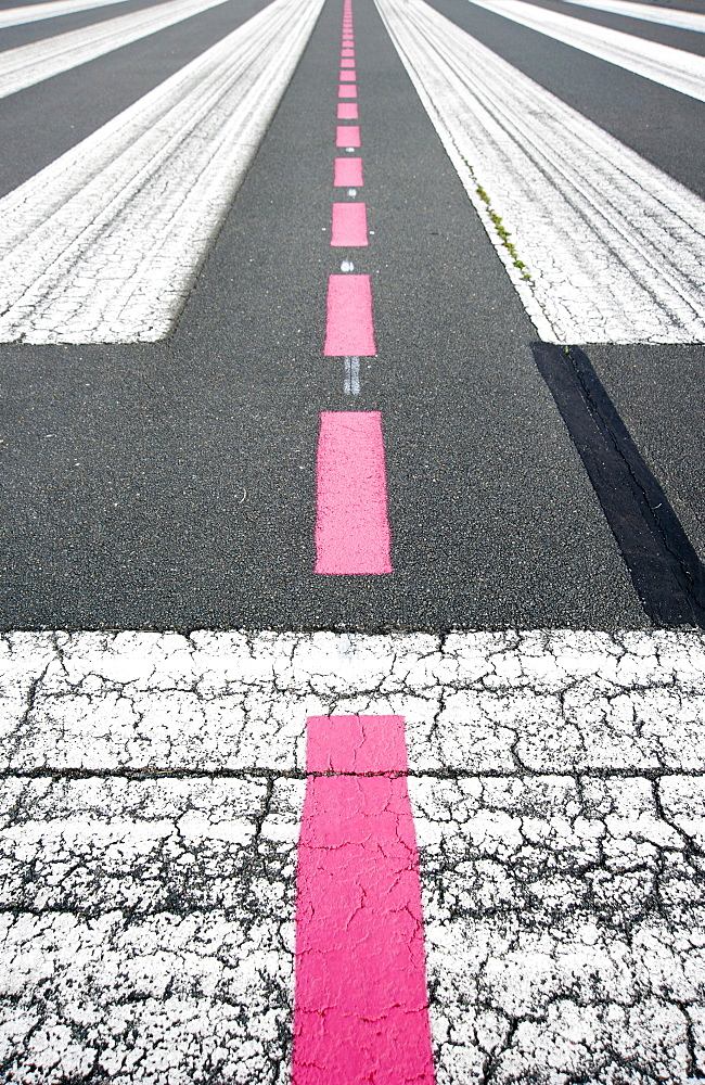 Markings on the runway of the former Tempelhof Airport, Berlin, Germany, Europe