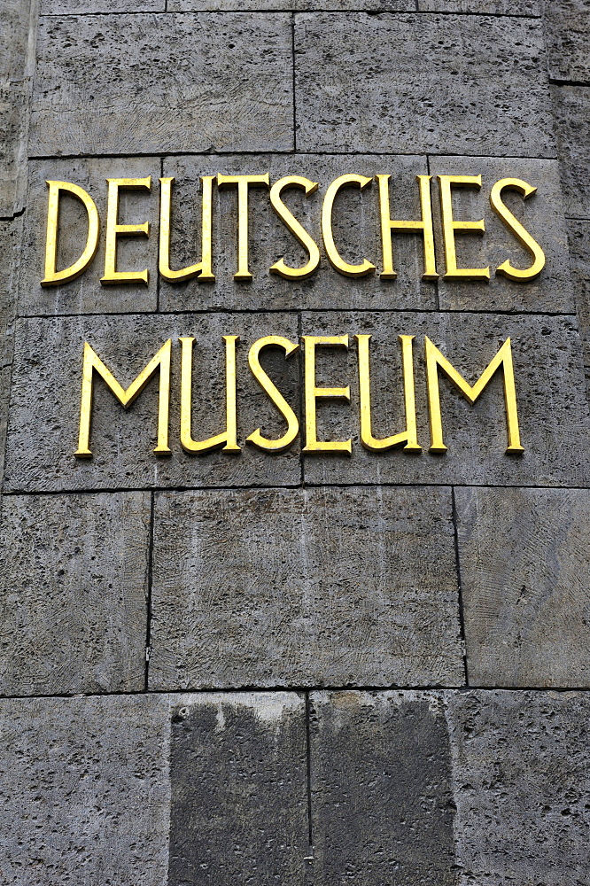 Lettering, Deutsches Museum German museum, Munich, Bavaria, Germany, Europe