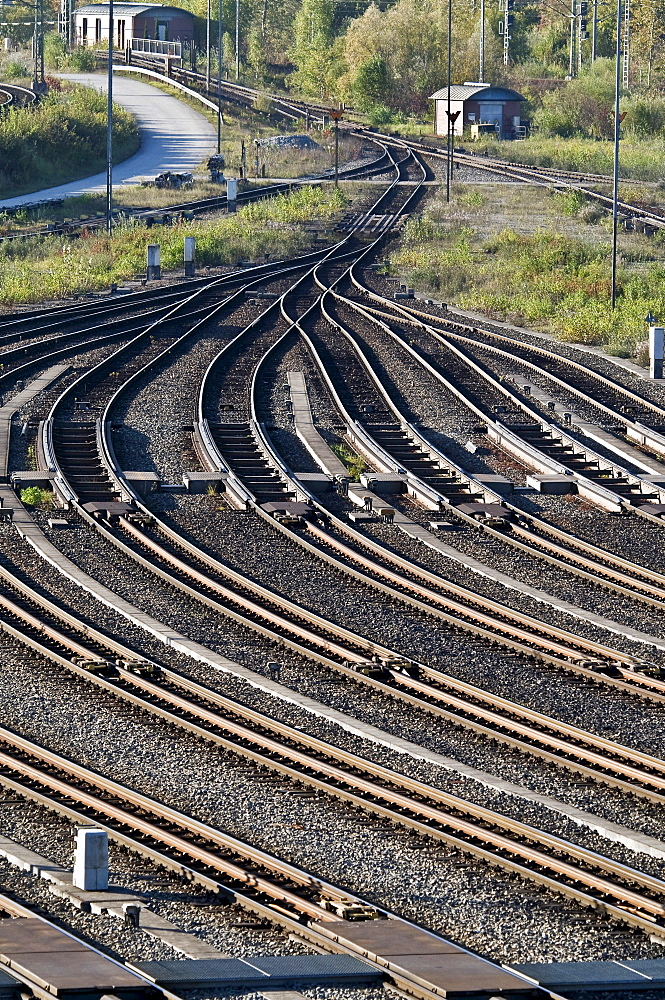 Through station and switch yard Munich Nord, Munich, Bavaria, Germany, Europe