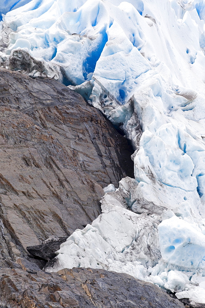 Detail view of Glaciar Grey, Grey Glacier, southern Patagonian ice field, Chile, Patagonia, South America