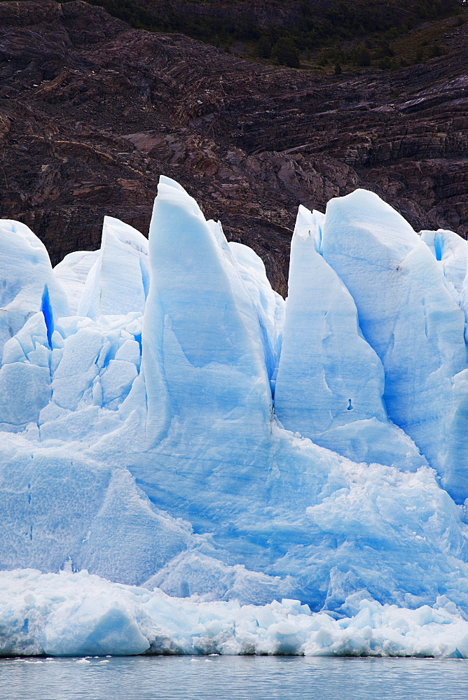 Detail view of Glaciar Grey, Grey Glacier, southern Patagonian ice field, Chile, Patagonia, South America