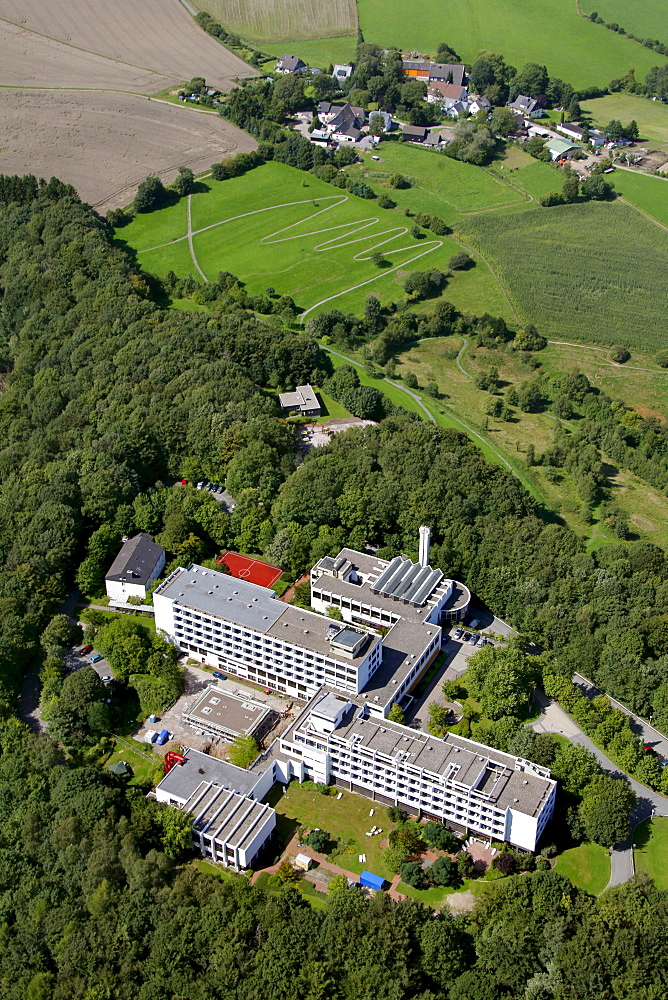 Aerial view, Klinik Koenigsfeld hospital, medical center, Windgarten, Ennepetal, North Rhine-Westphalia, Germany, Europe