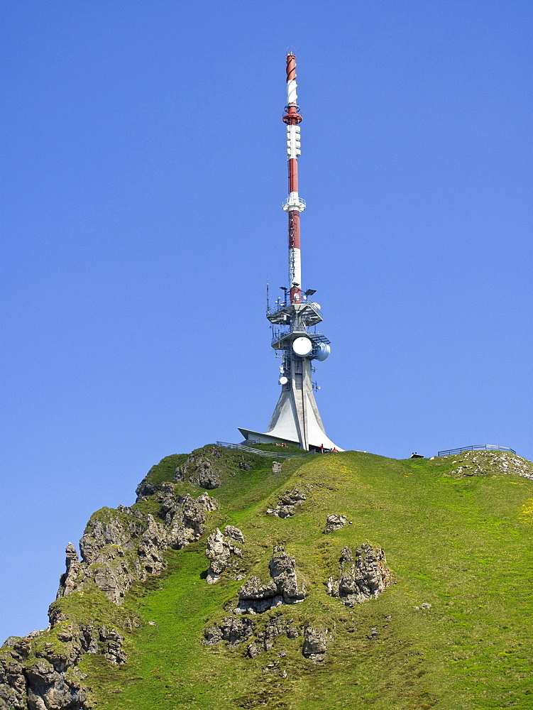 Radio mast at the top of Mt. Kitzbueheler Horn, Kitzbuehel, Tyrol, Austria, Europe