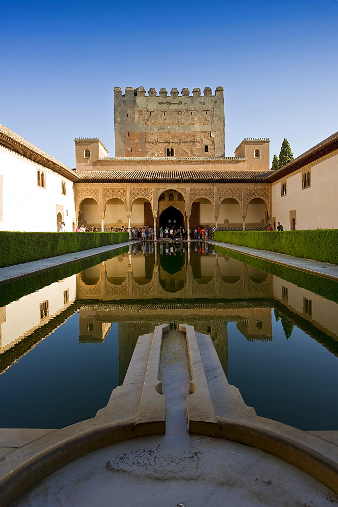 Patio de los Arrayanes, Alhambra, Granada, Andalucia, Spain, Europe