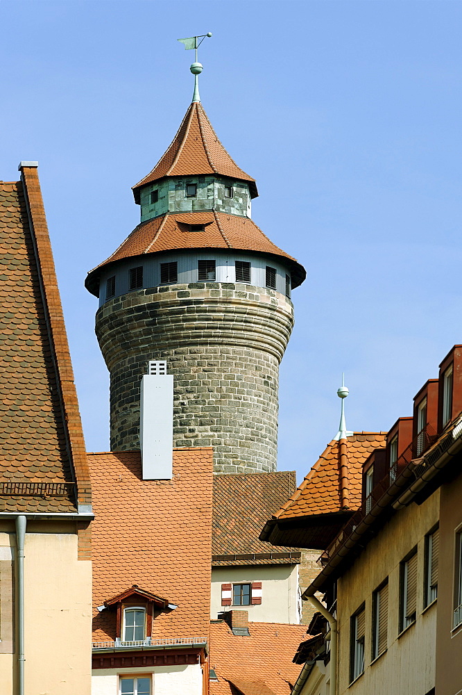 Sinnwellturm tower, Kaiserburg Imperial Castle Nuremberg, Middle Franconia, Bavaria, Germany, Europe