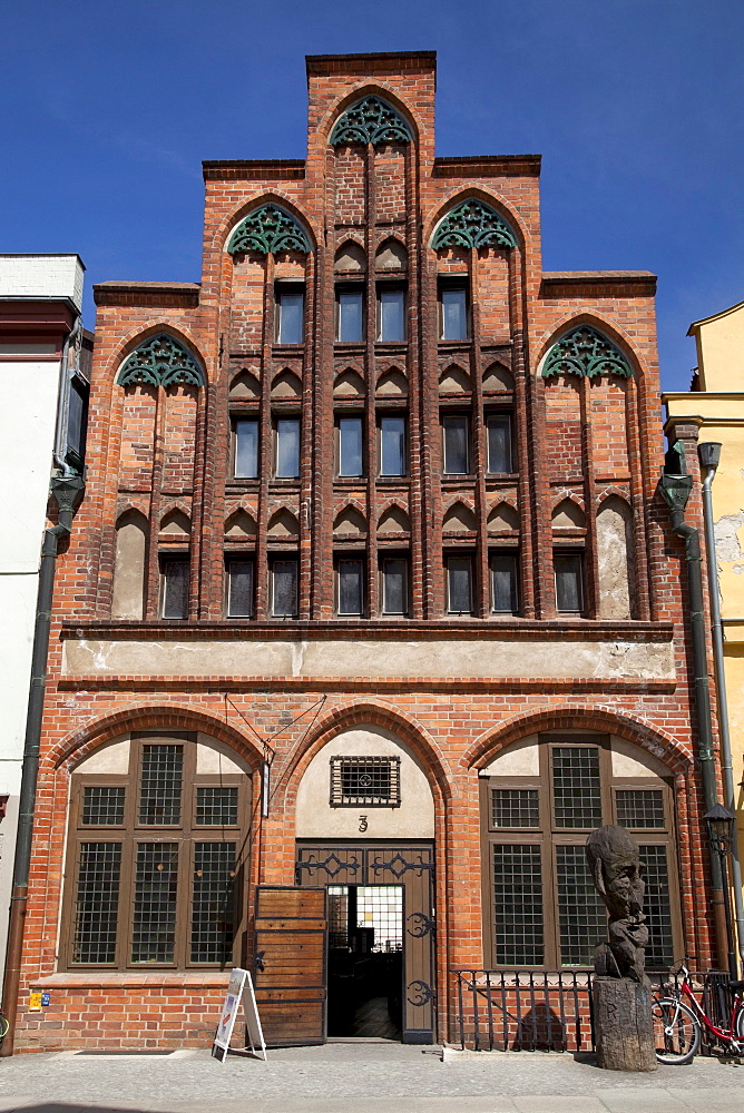 Gotisches Dielenhaus, gabled house, brick gotic, Stralsund, Unesco World Heritage Site, Mecklenburg-Western Pomerania, Germany, Europe