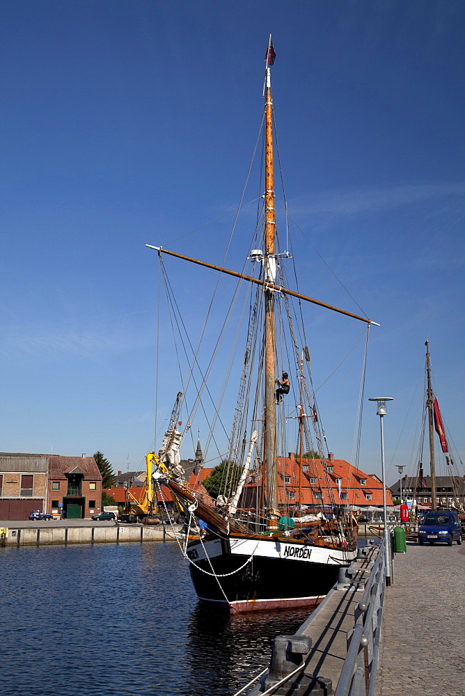 Sailing ship in the port of Neustadt, Luebeck Bay, Baltic Sea coast, Schleswig-Holstein, Germany, Europe