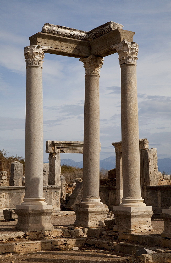 Marketplace, ancient archaeological site of Perge, Antalya, Turkish Riviera, Turkey, Asia