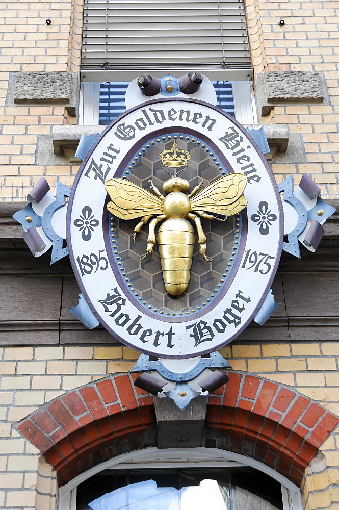 Zur goldenen Biene - Robert Boger, tavern sign, Esslingen, Baden-Wuerttemberg, Germany, Europe