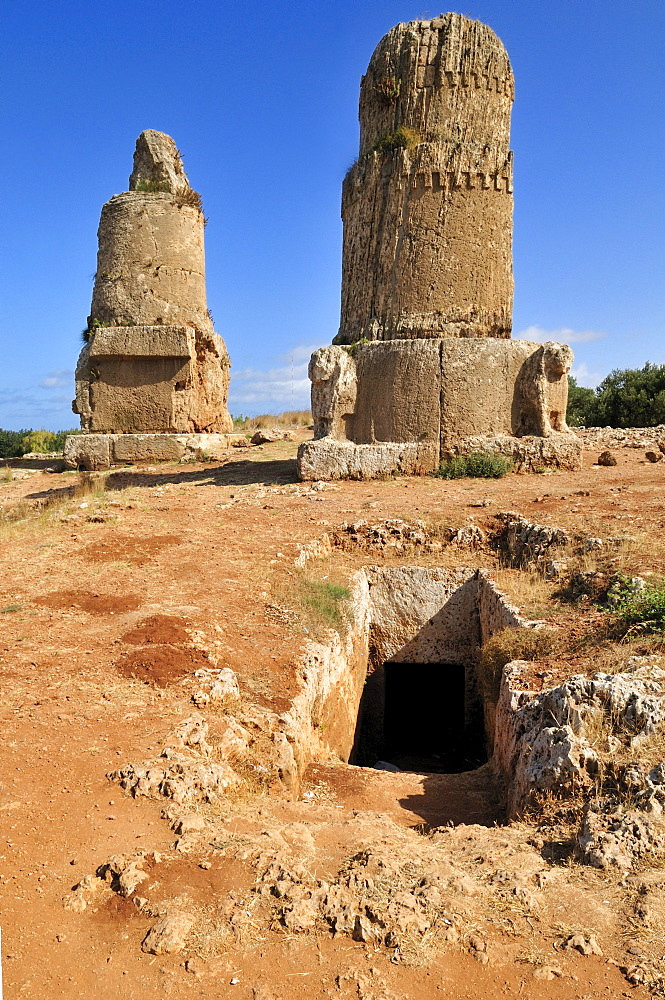 Grave tower at the phoenician archeological site of Amrit near Tartus, Tartous, Syria, Middle East, West Asia