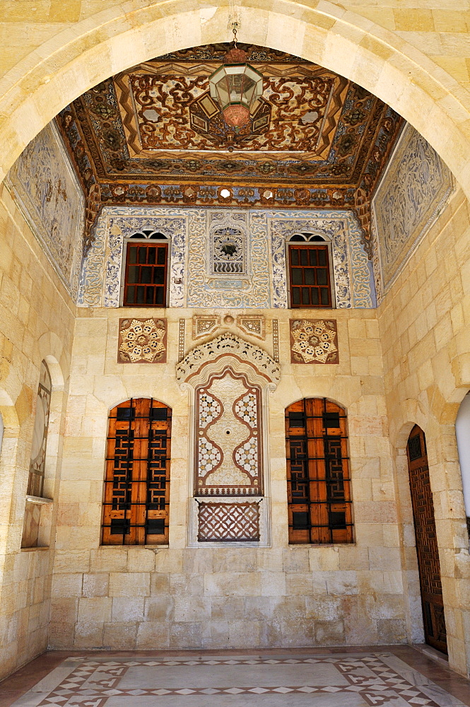 Detail of historic Beit ed-Dine, Beiteddine Palace of Emir Bashir, Chouf, Lebanon, Middle East, West Asia