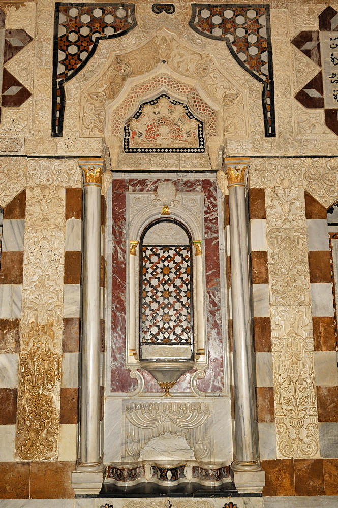 Marble decoration of a oriental living room in the historic Beit ed-Dine, Beiteddine Palace of Emir Bashir, Chouf, Lebanon, Middle East, West Asia