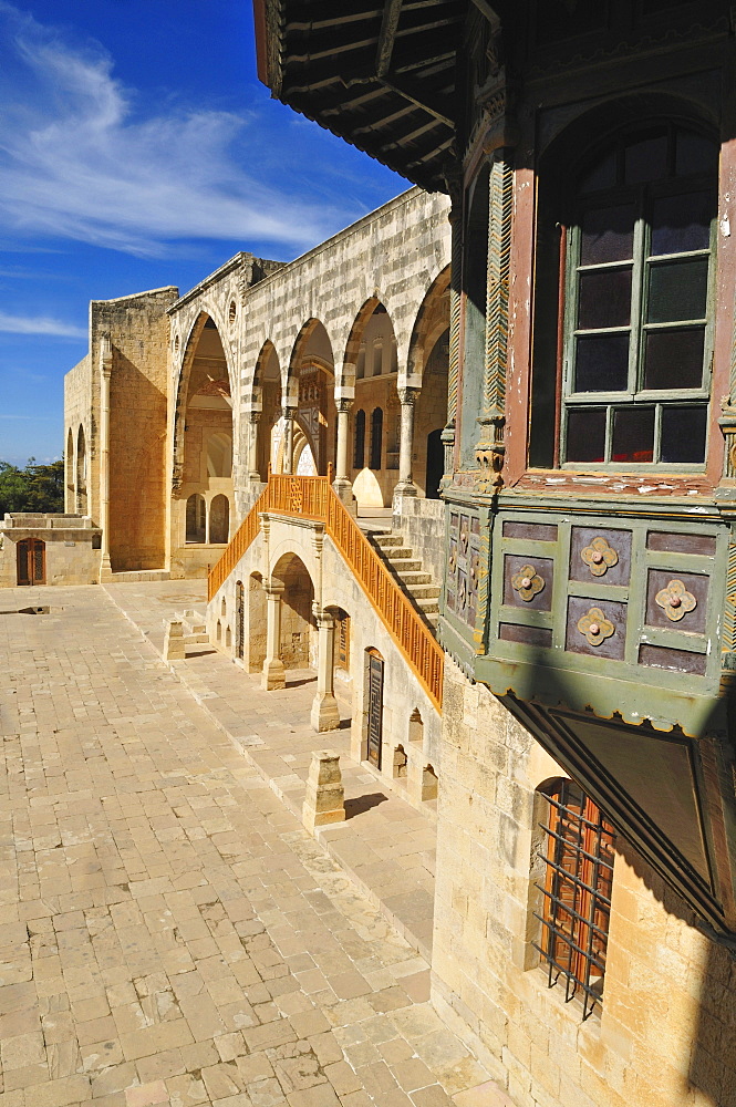 Patio of historic Beit ed-Dine, Beiteddine Palace of Emir Bashir, Chouf, Lebanon, Middle east, West Asia