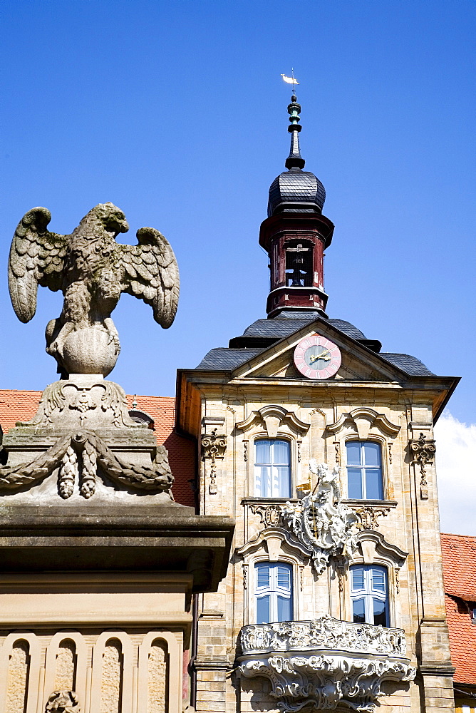 Historic town hall of Bamberg, detailed view, Franconia, Bavaria, Germany, Europe