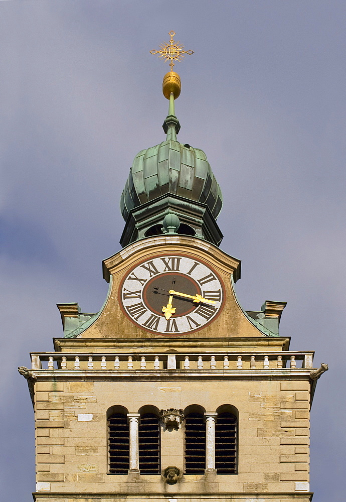 Church tower, Basilica of St. Emeran, UNESCO World Heritage Site Regensburg, Upper Palatinate, Bavaria, Germany, Europe