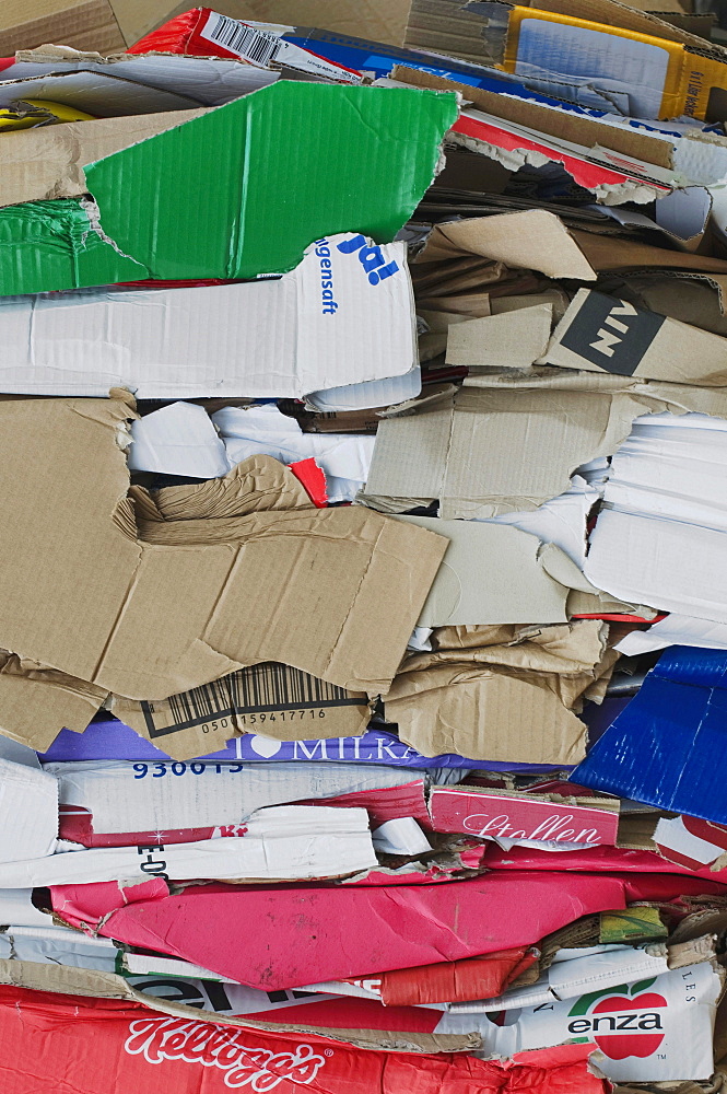 Pressed cardboard packaging, recycling, background