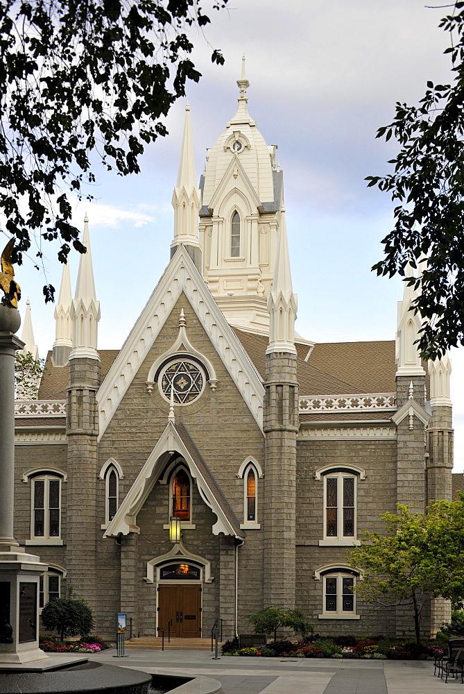 Assembly Hall, Funeral Chapel, Temple of The Church of Jesus Christ of Latter-day Saints, Mormon Church, Temple Square, Salt Lake City, Utah, Southwest, USA, North America