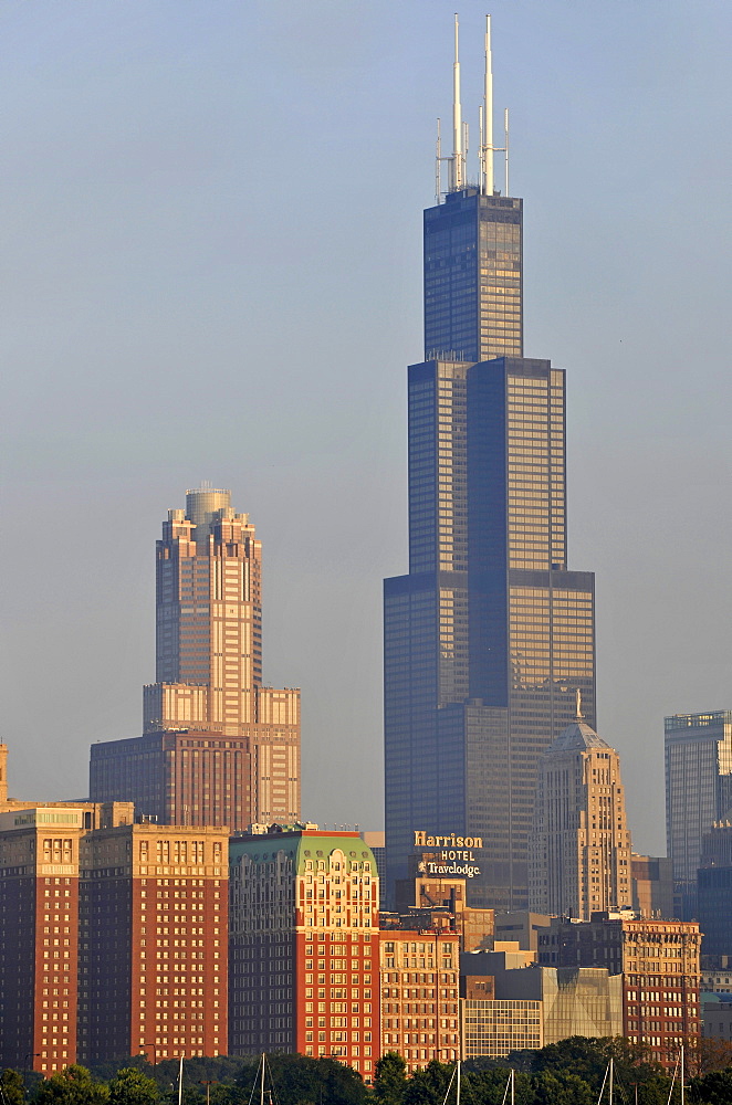 Willis Tower, formerly named Sears Tower and renamed in 2009, 311 South Wacker Drive skyscraper, skyline, Chicago, Illinois, United States of America, USA