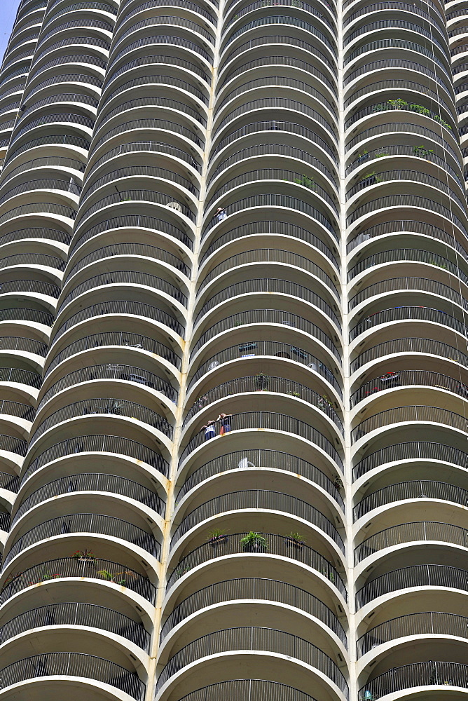 Residential units in the Marina City Twin Towers, Chicago, Illinois, United States of America, USA